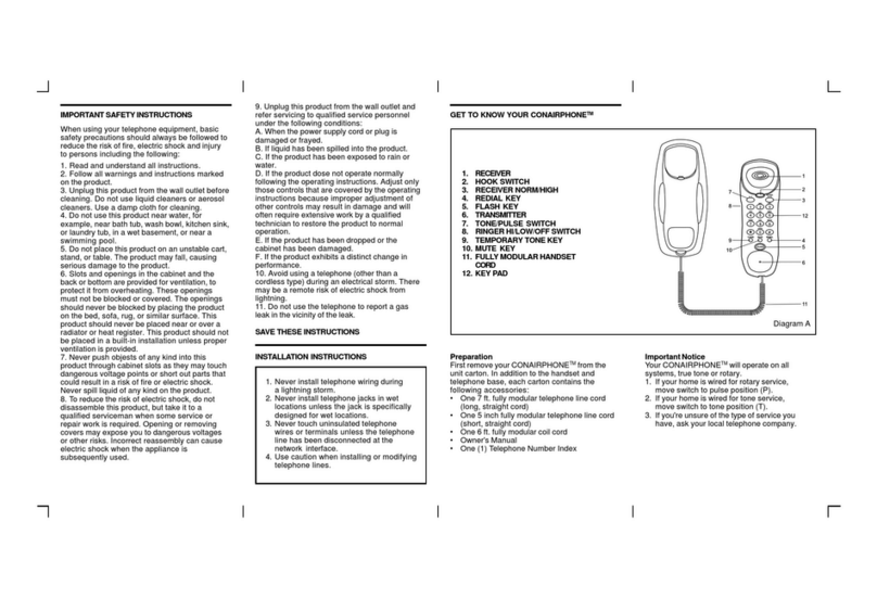 Conairphone SW620 User manual