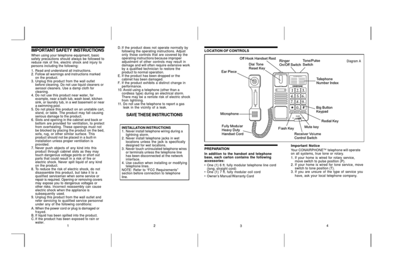 Conairphone SW3104 User manual