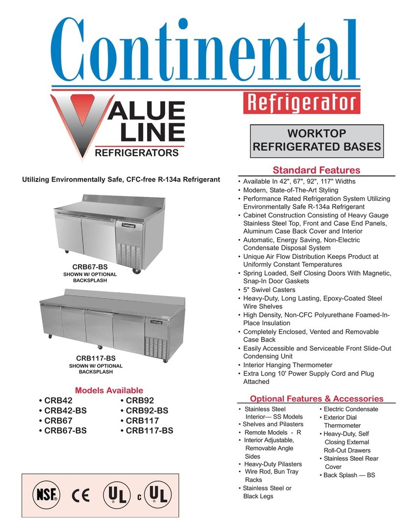 Continental Refrigerator CRB117 User manual