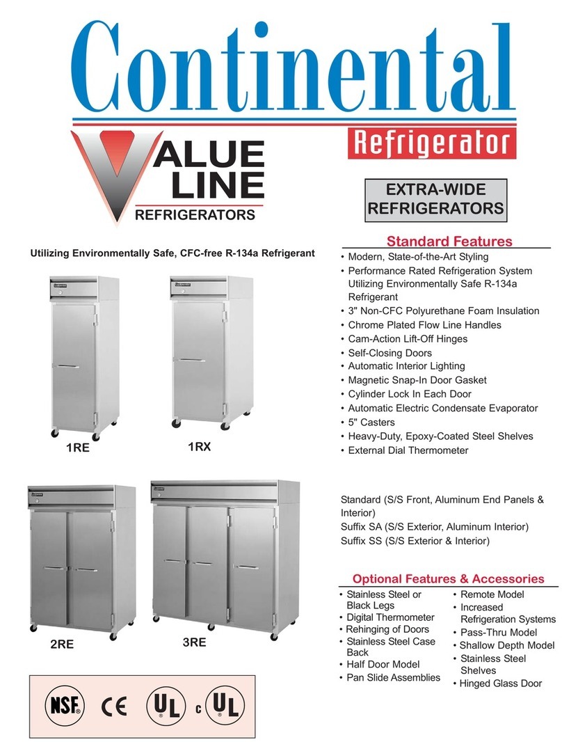 Continental Refrigerator 1RE User manual Continental Refrigerator 1RE User manual
