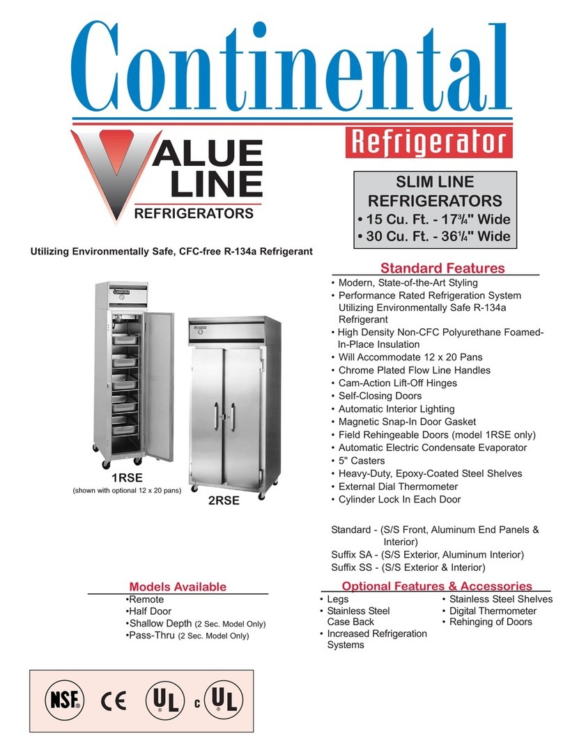 Continental Refrigerator 1RSE User manual Continental Refrigerator 1RSE User manual