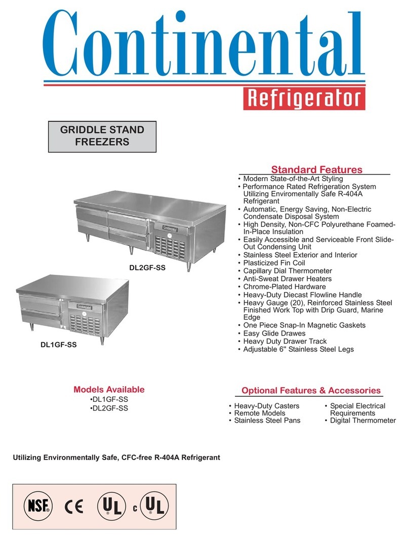 Continental Refrigerator DL1GF-SS Specifications