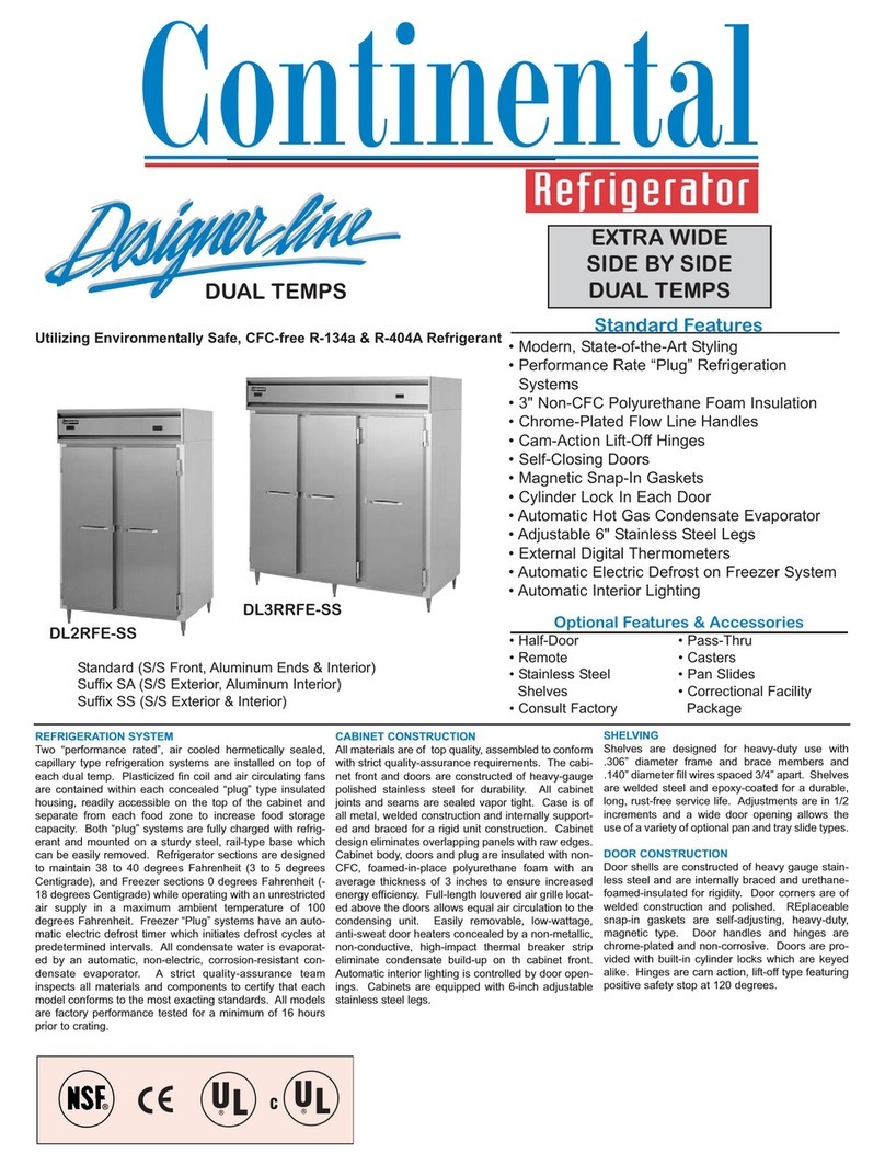 Continental Refrigerator DL2RFE-SS Specifications