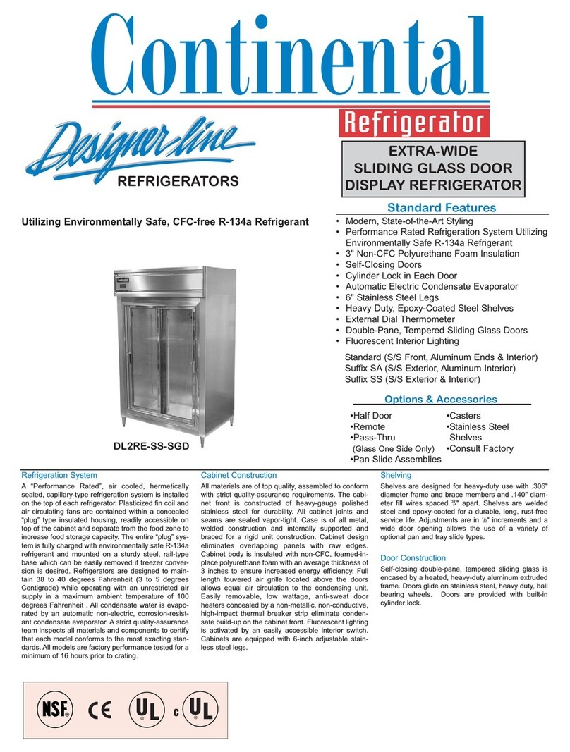 Continental Refrigerator DL2RE-SGD User manual Continental Refrigerator DL2RE-SGD User manual