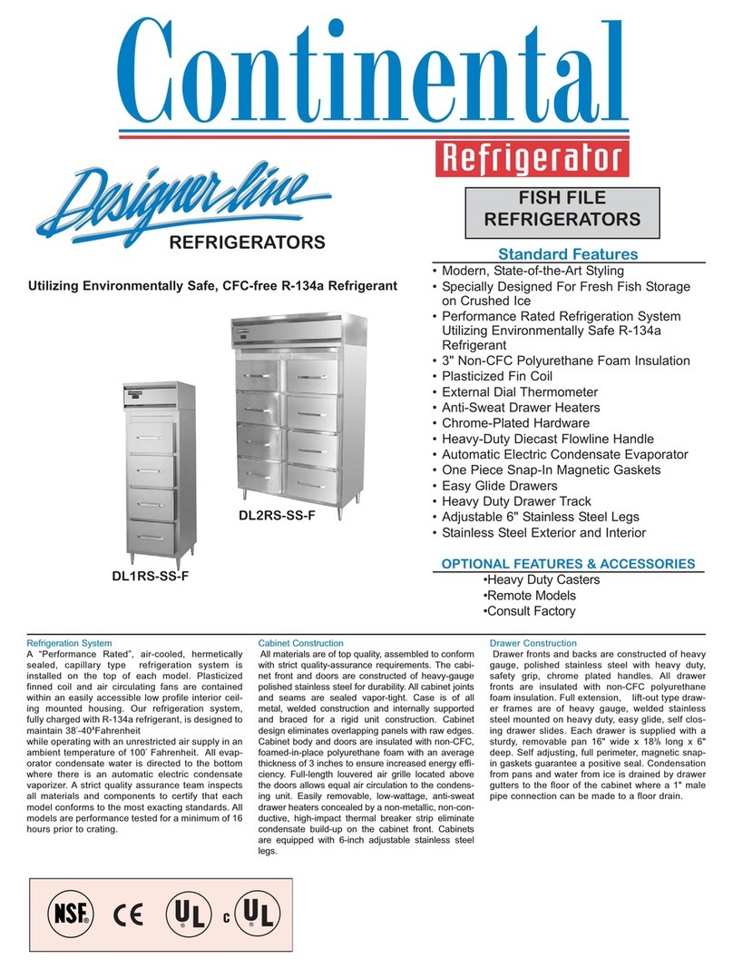 Continental Refrigerator DL1RS-SS-F Specifications