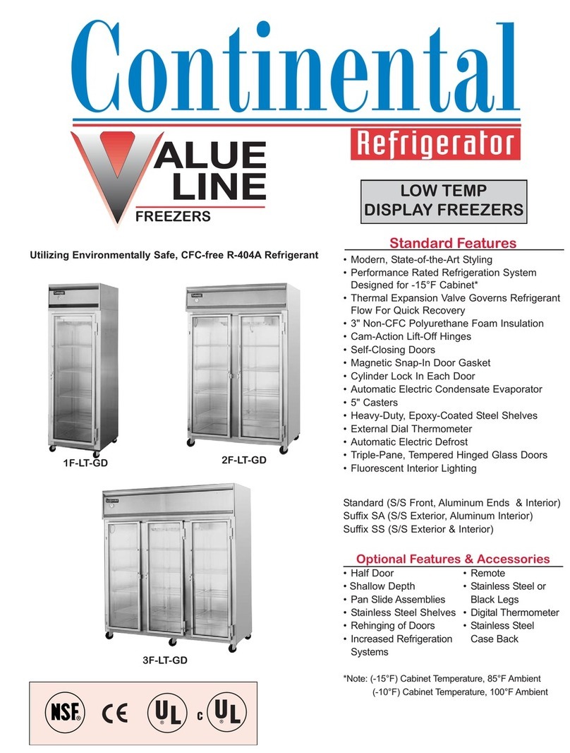 Continental Refrigerator 1F-LT-GD Specifications