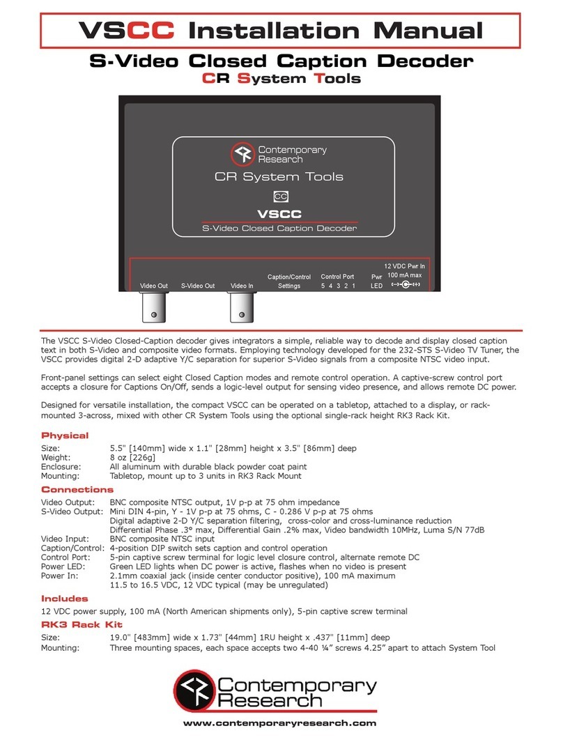 Contemporary Research VSCC installation manual