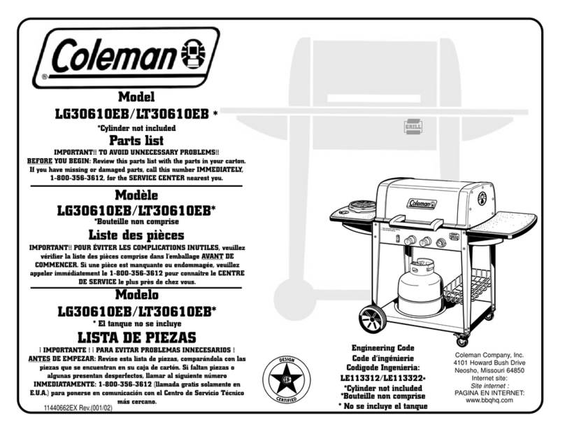 Coleman 3000 Series LG30610EB User manual