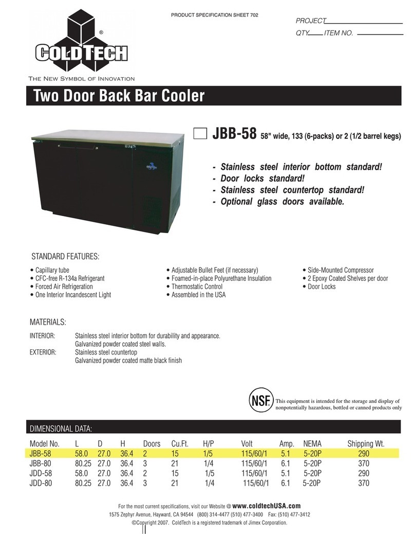 ColdTech JBB-58 User manual