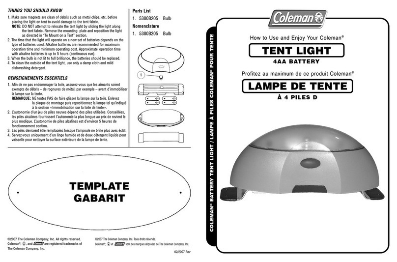 Coleman 830-250 user guide