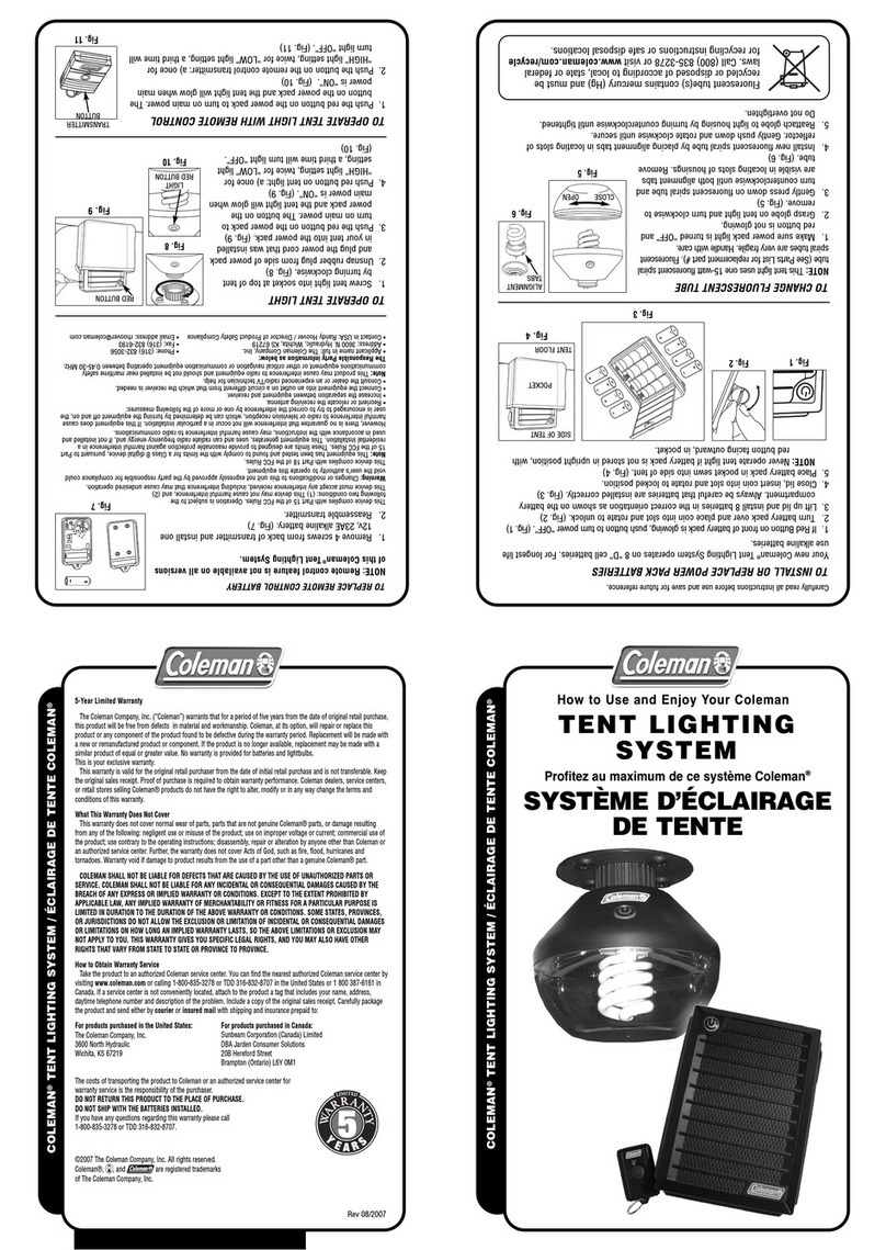 Coleman 830-500 user guide