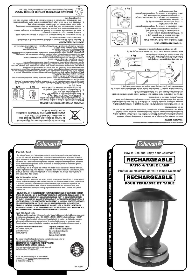 Coleman 2000000863 operating instructions
