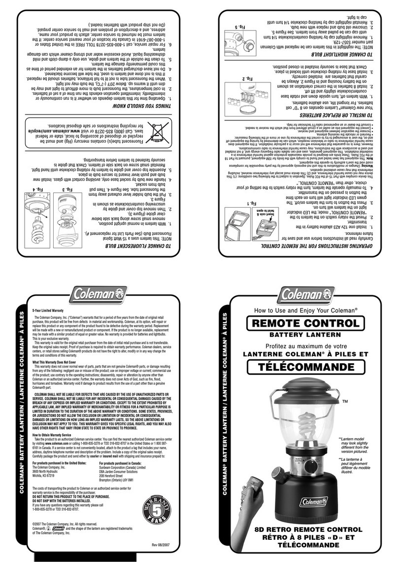 Coleman 2000000859 User manual