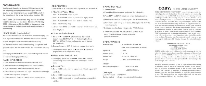 Coby CX-CD239 User manual