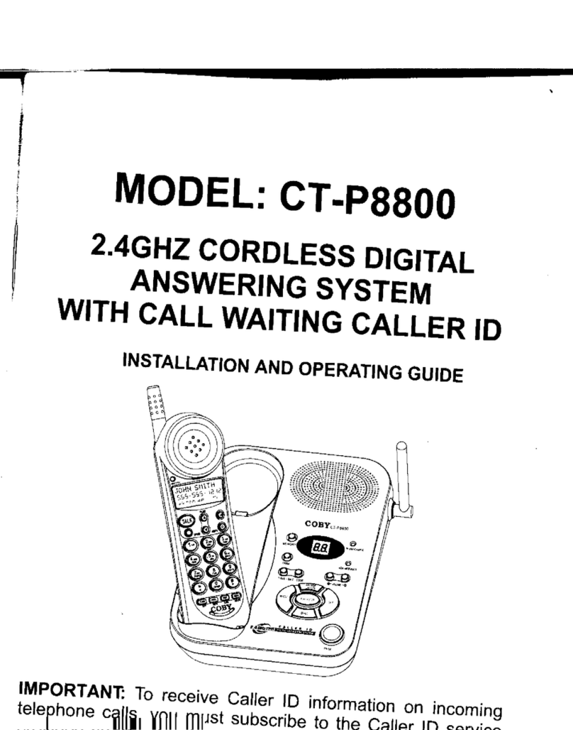 Coby CT-P8800 Installation and operating guide Coby CT-P8800 Installation and operating guide