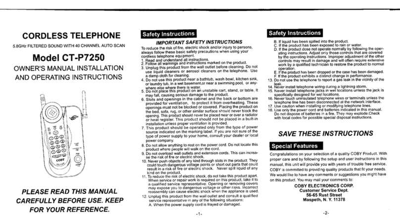 Coby CT-P7250 owner's manual