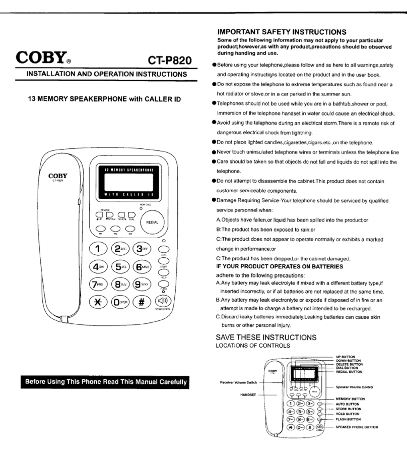 Coby CT-P820 User manual