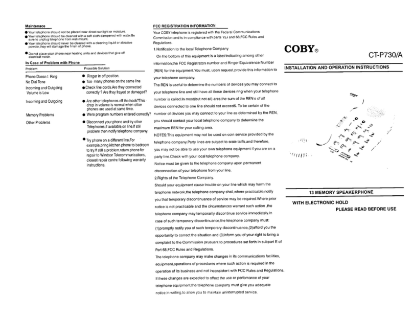 Coby CT-P730 User manual