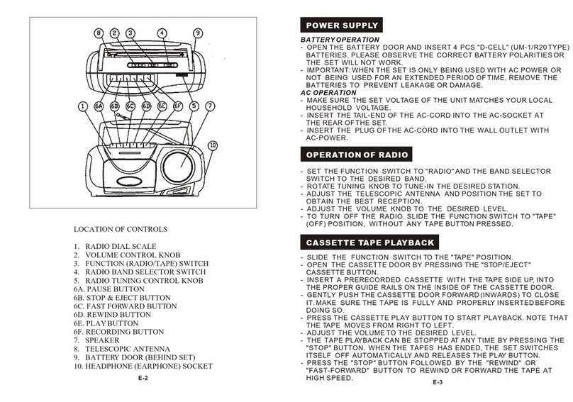 Coby CX-144 operating instructions