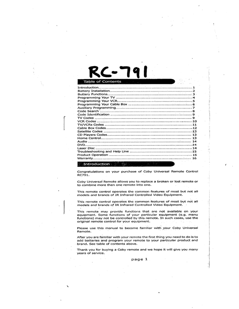 Coby RC-791 User manual