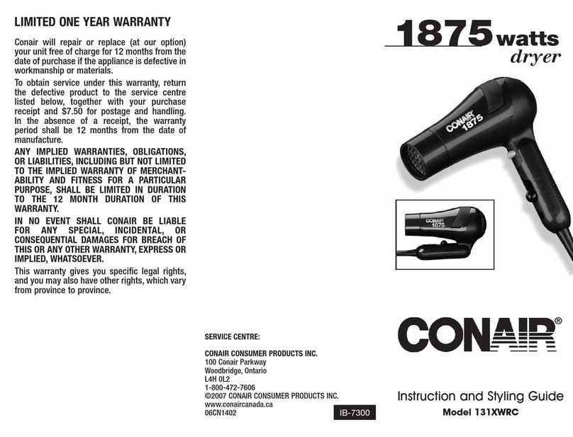 Conair 131XWRC User guide