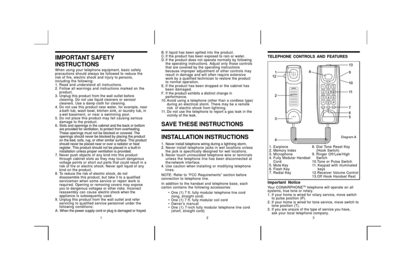 Conairphone SW224 owner's manual