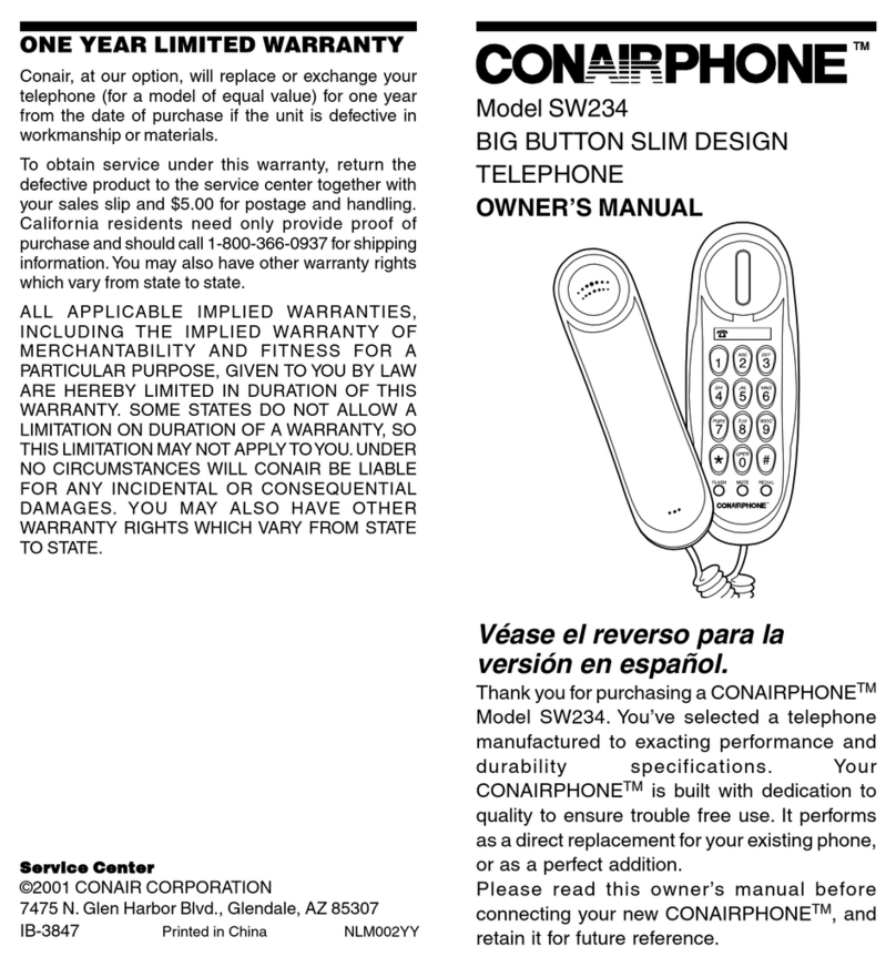Conairphone SW234 User manual