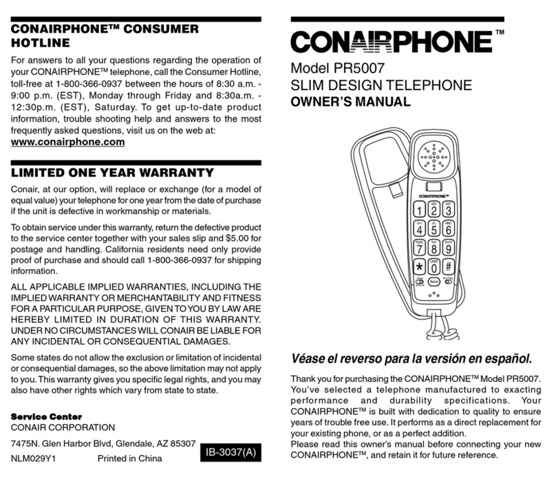 Conairphone PR5007 User manual