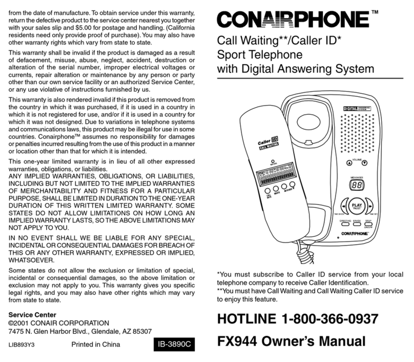 Conairphone FX944 User manual