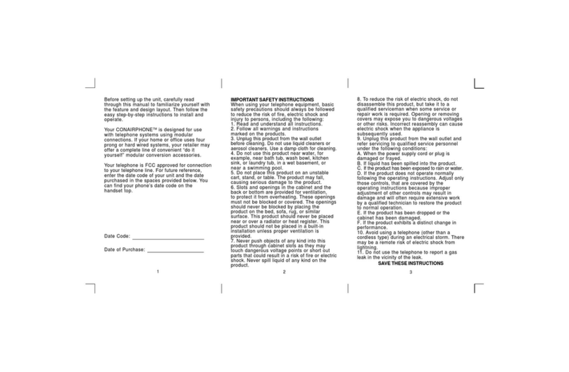 Conairphone SW114 User manual