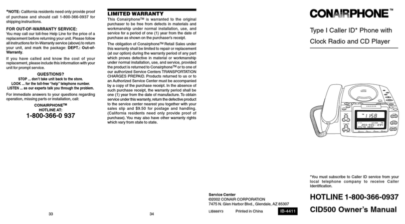 Conairphone CID500 User manual