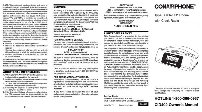 Conairphone CID402 User manual