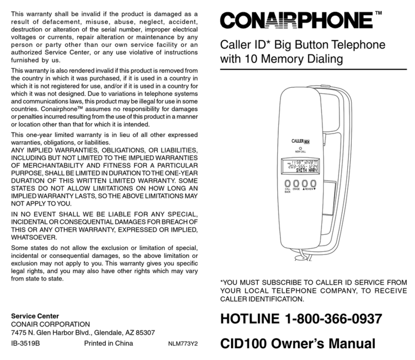 Conairphone CID100 User manual