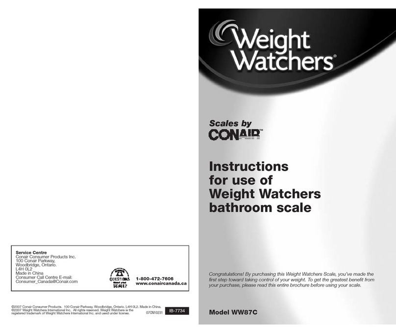Conair Weight Watchers WW87C User manual