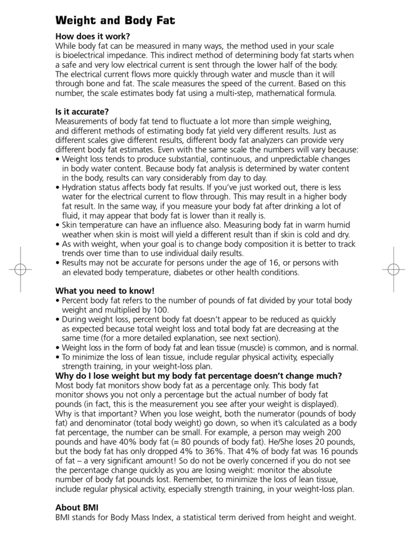 Conair Weight Watchers WW71C Instructions for use
