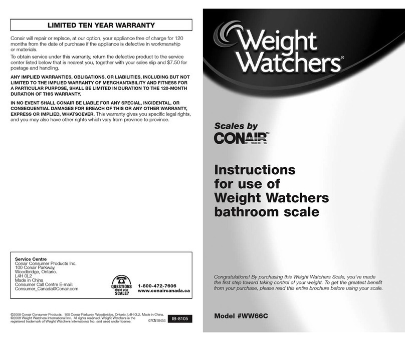 Conair Weight Watchers WW66C User manual