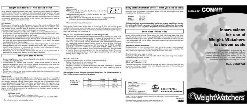 Conair Weight Watchers WW77WC User manual