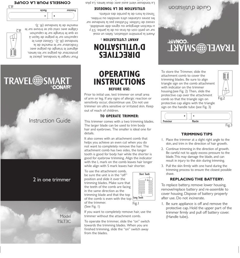 Conair TravelSmart TSLT3C Manual