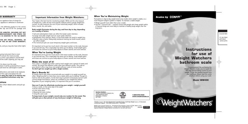 Conair Weight Watchers WW43C Instructions for use