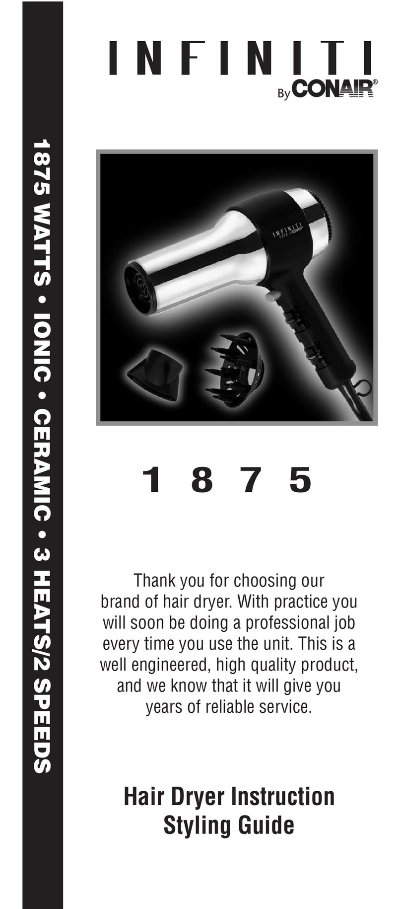 Conair Infinity INF097XCHC User guide