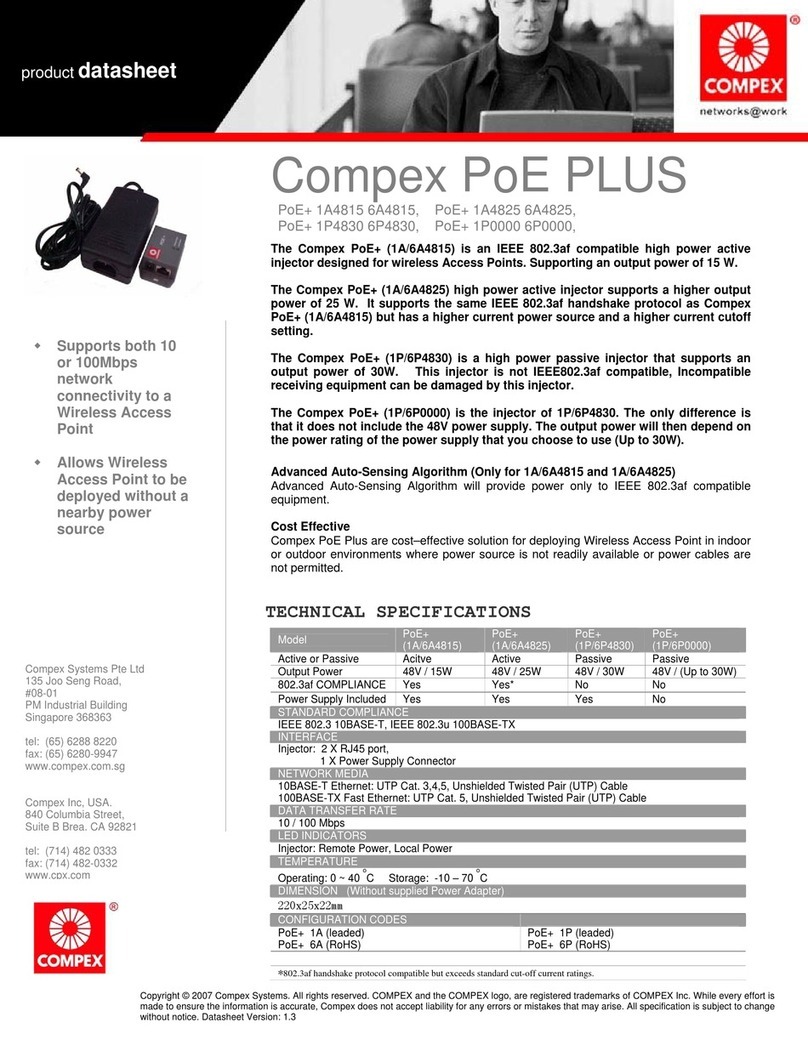 Compex PoE Plus Technical specifications