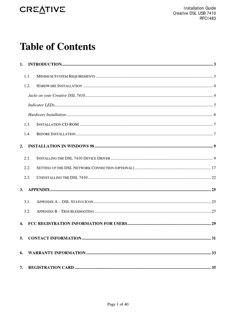 Creative DSL 7410 installation guide