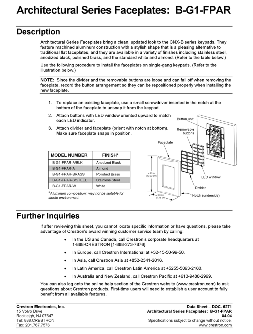Crestron B-G1-FPAR User manual
