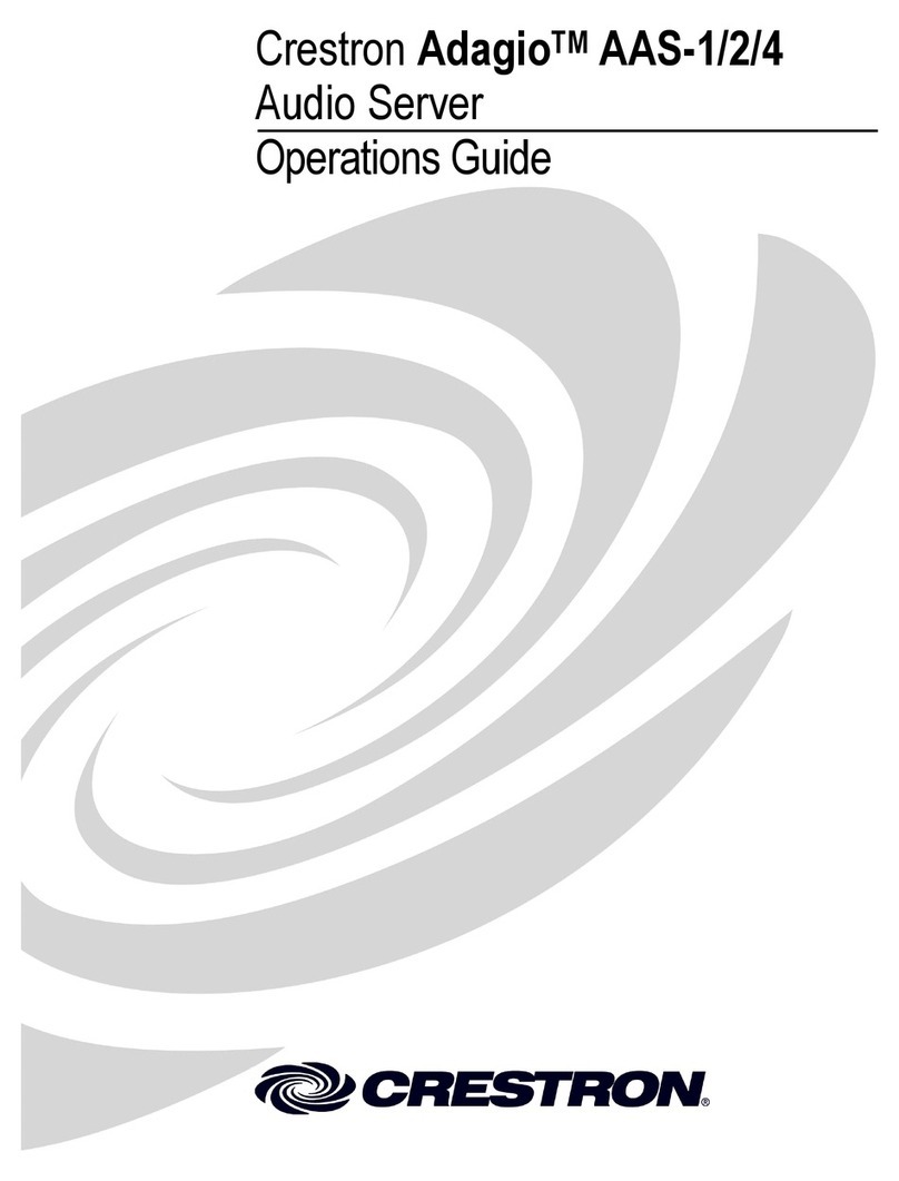 Crestron Adagio AAS-1 User manual