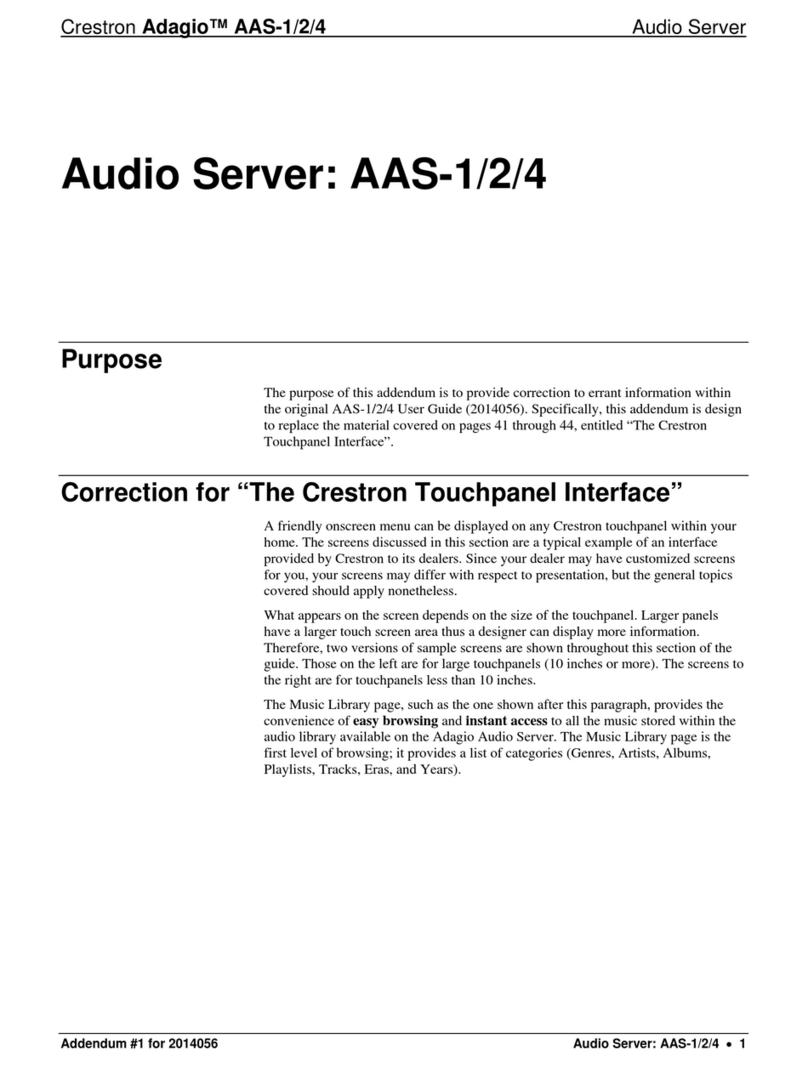 Crestron Adagio AAS-1 user guide