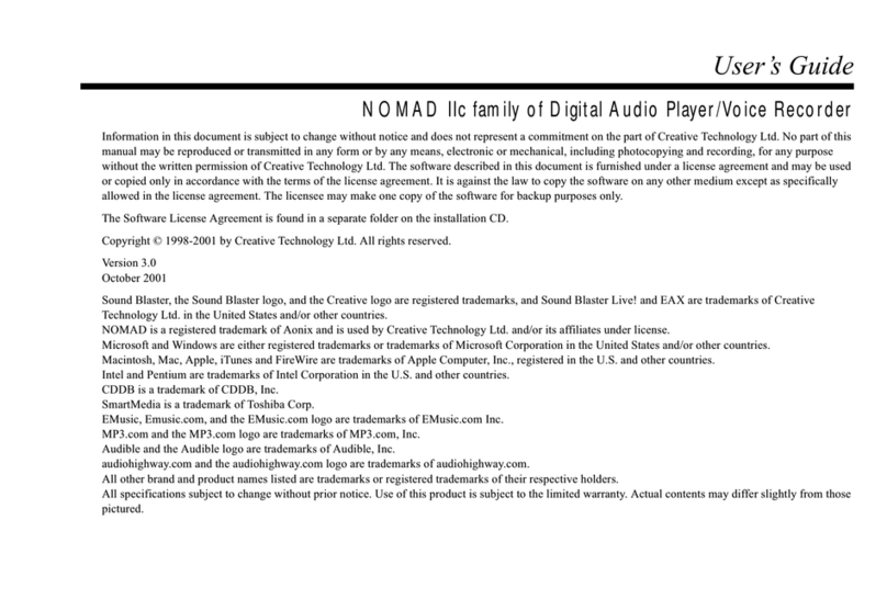 Creative NOMAD IIc 32MB user guide