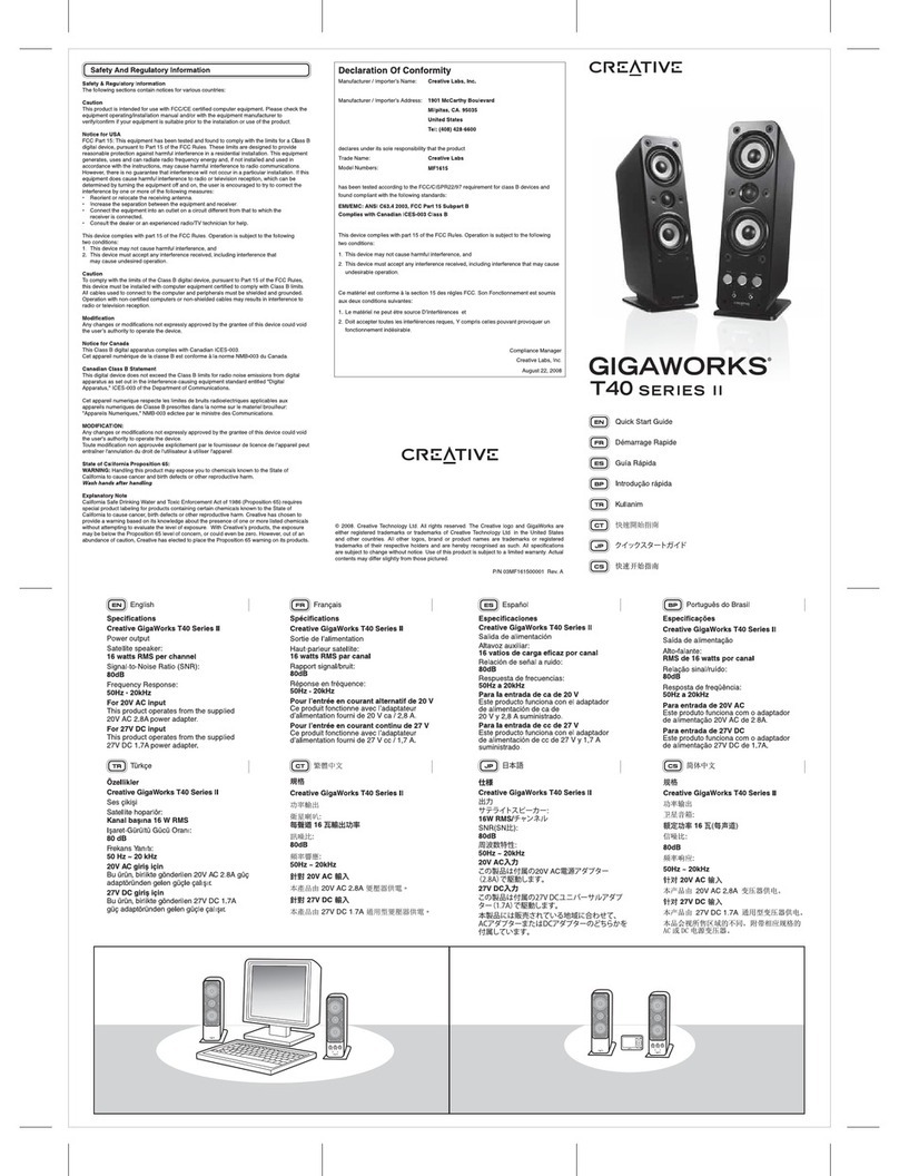 Creative T40 User manual
