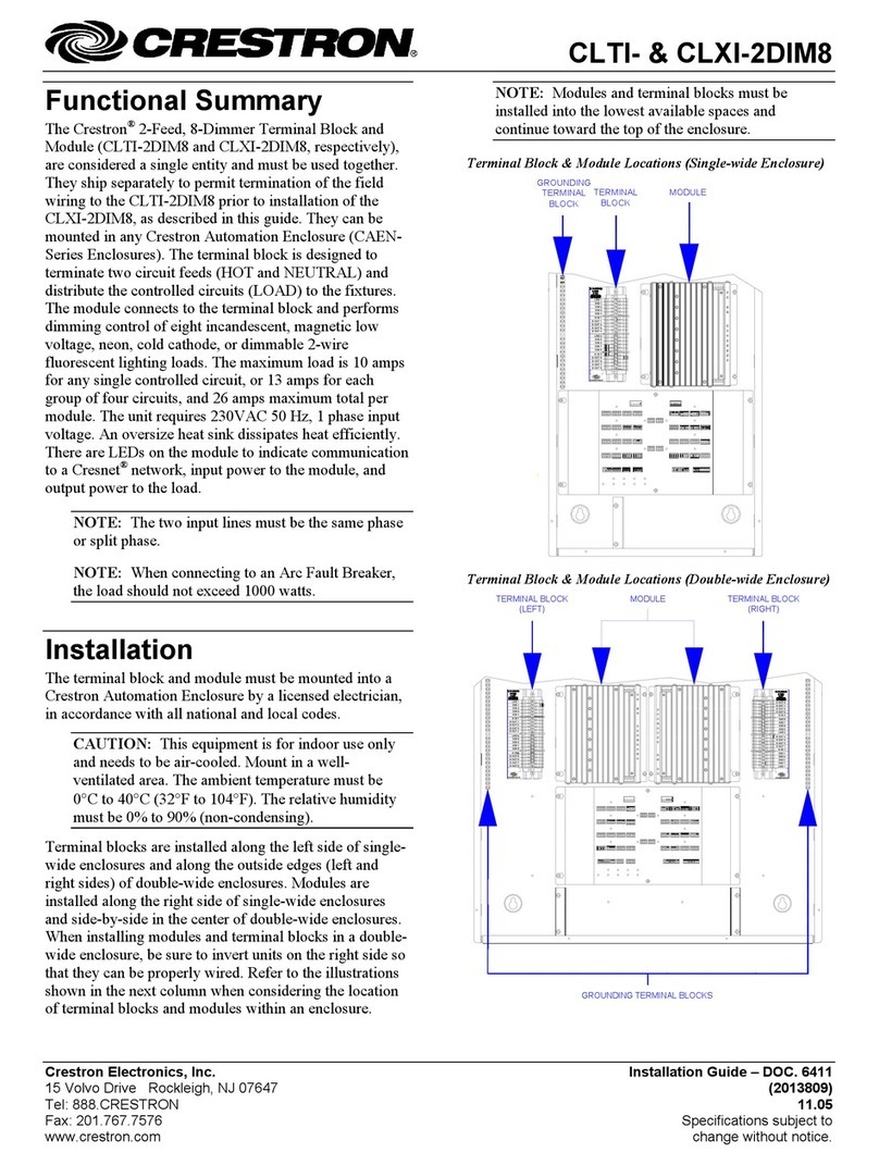 Crestron CLTI-2DIM8 User manual
