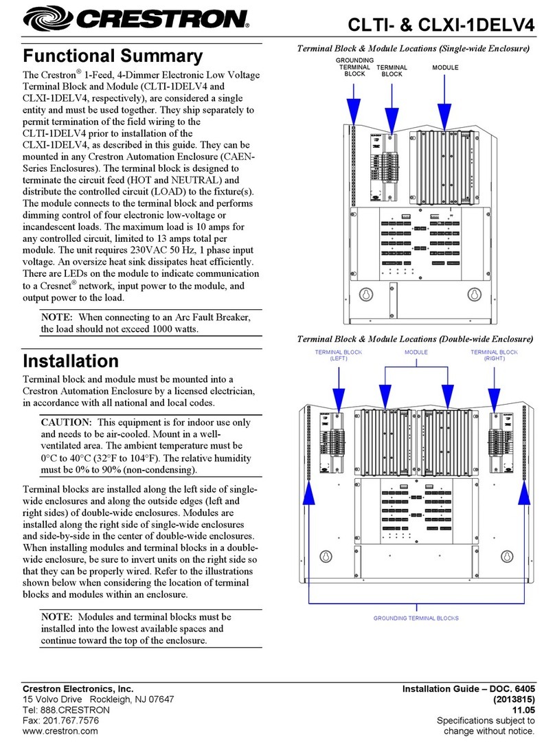 Crestron CLTI-1DELV4 User manual