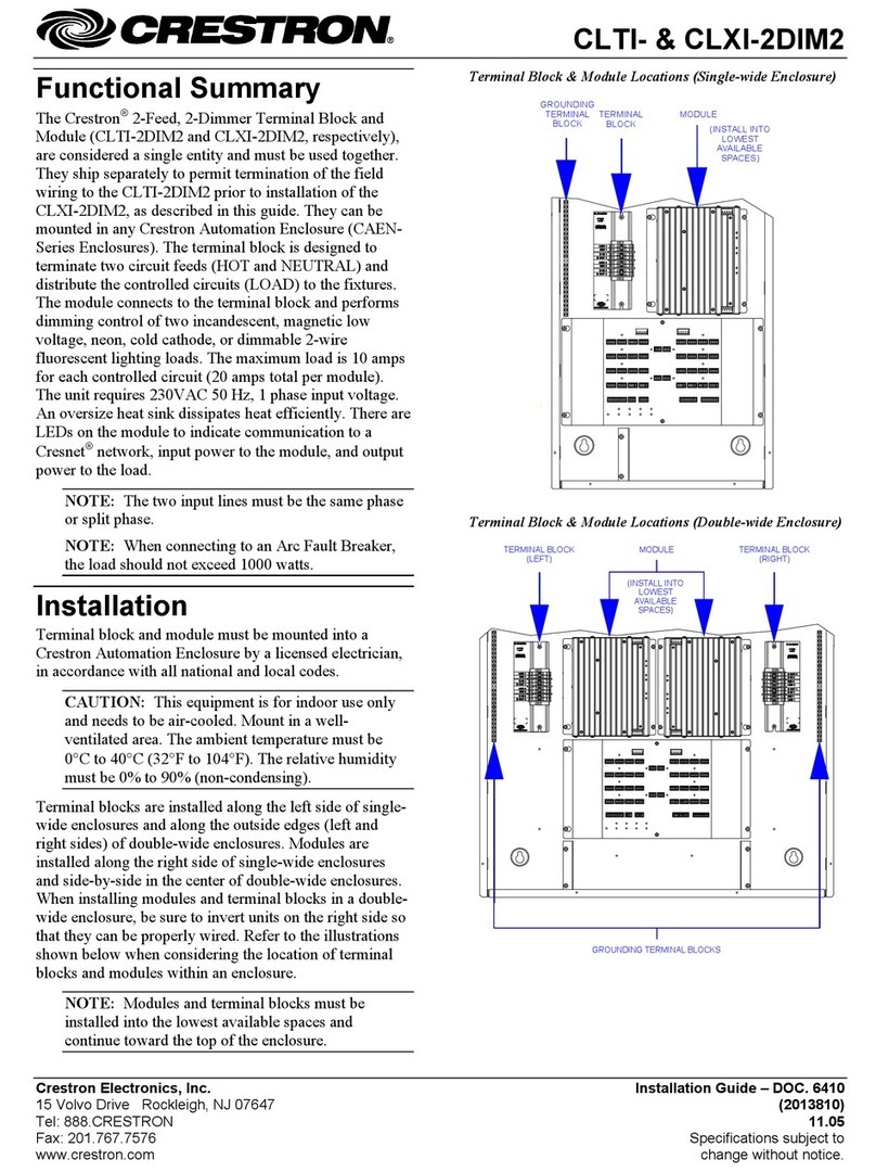 Crestron CLTI-2DIM2 installation guide